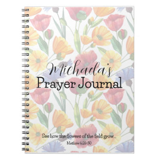 Die Blume des Feldgebet-Journals Notizblock