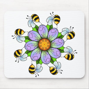 Die Blume und die Bienen Mousepad