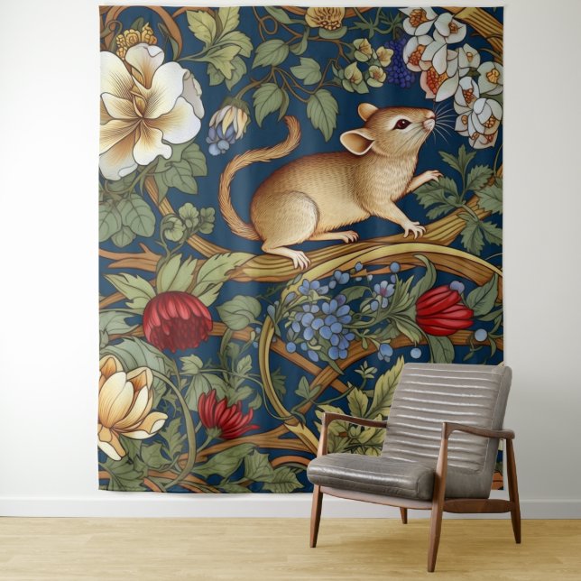 Die Blume und die Maus Jugendstil Wandteppich (Beispiel)