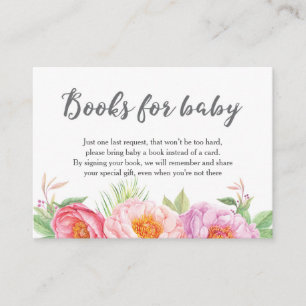 Die Blumen Babyparty holen ein Buch anstelle einer Begleitkarte
