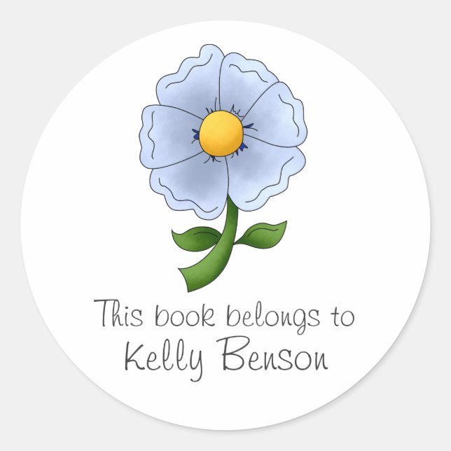 Die Blumen der Mutter · Blaue Blume Runder Aufkleber (Vorderseite)