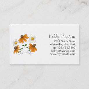 Die Blumen der Mutter · Orange u. weiße Visitenkarte