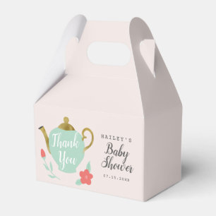 Die Blumen Tee-Party-Baby-Dusche danken Ihnen Geschenkschachtel