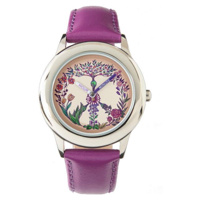 Die blumengeschmückte Freiheit zeichnet sich durch Armbanduhr (Vorderseite)