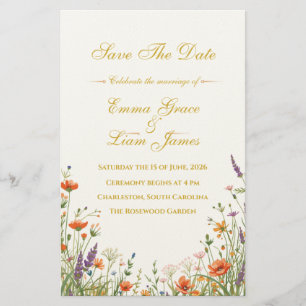 Die Blumenwiese Florale Hochzeit Merken Sie Sich D Briefpapier
