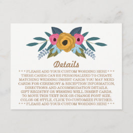 Die Blumenzeremonie der weißen Hochzeit Begleitkarte