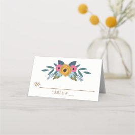 Die Blumenzeremonie der weißen Hochzeit Platzkarte