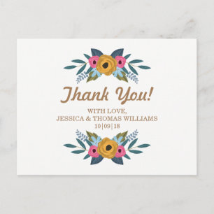 Die Blumenzeremonie der weißen Hochzeit Postkarte