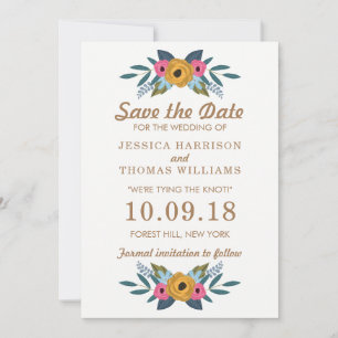 Die Blumenzeremonie der weißen Hochzeit Save The Date