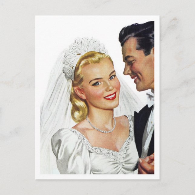 Die Blushing Bride tanzt mit dem Groom Postkarte (Vorderseite)