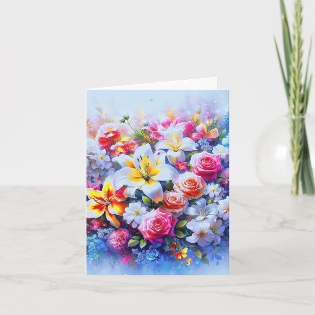 Die Blüte der Liebe: Eine Florale Sinfonie oder Dankeskarte (Vorderseite)