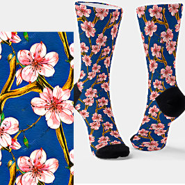 Die Blüten der rosa Baumblüte auf der Zweigstelle  Socken