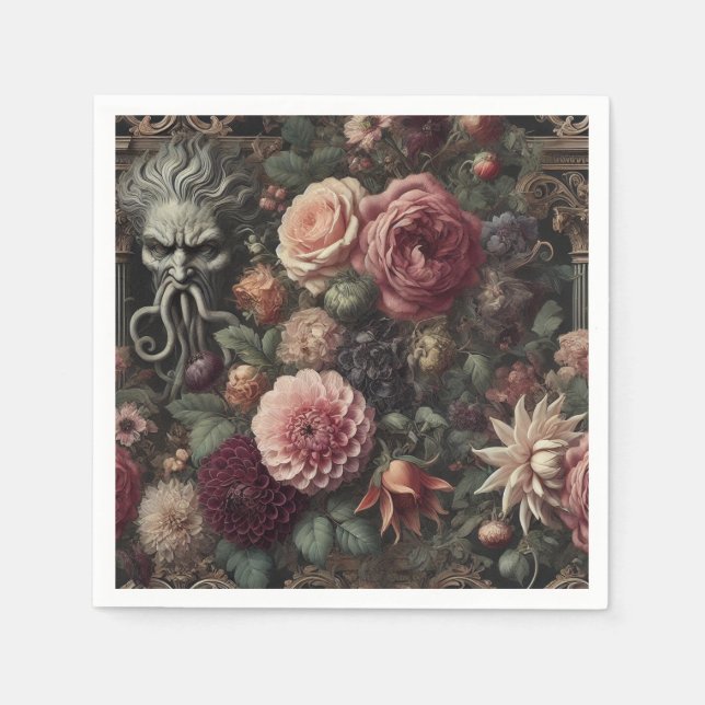 Die blutende Eater's Sermon - gotische barocke Blu Serviette (Vorderseite)