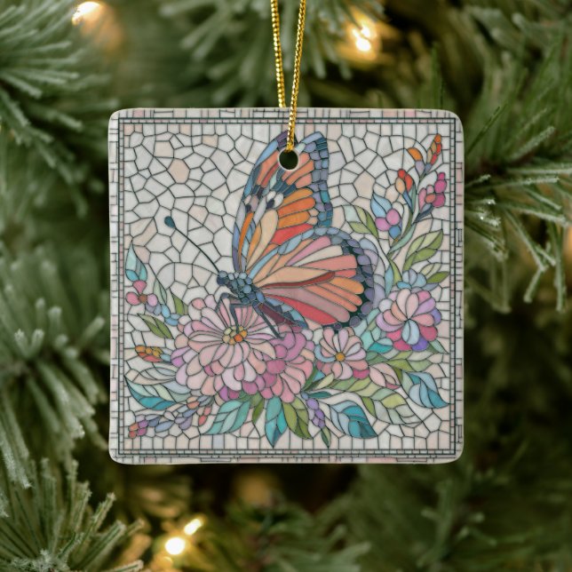 Die Blütenflüster - Mosaikkunst Keramikornament (Baum)