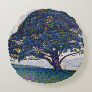 Die Bonaventure-Kiefer, Ölmalerei, Paul Signac Rundes Kissen
