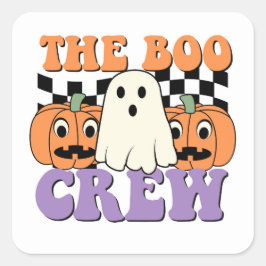 Die Boo-Crew Niedliche Halloween-Aufkleber Quadratischer Aufkleber