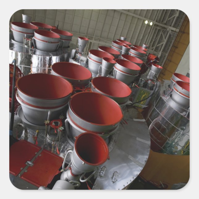 Die Booster der Sojus TMA-14 Raumsonde 2 Quadratischer Aufkleber (Vorderseite)