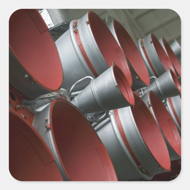 Die Booster der Sojus TMA-14 Raumsonde 3 Quadratischer Aufkleber (Vorderseite)