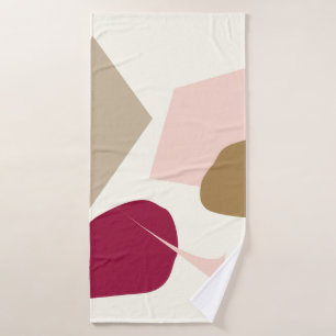Die bordeauxrote Fläche, abstraktes geometrisches Badhandtuch Set
