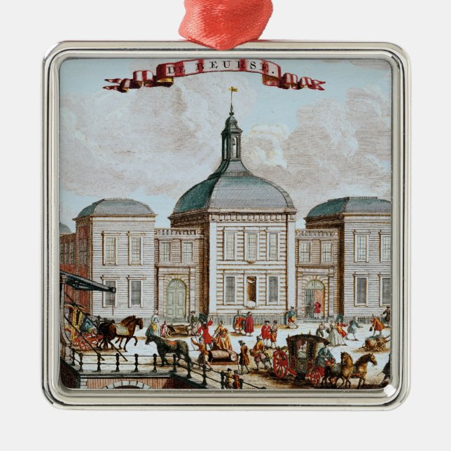 Die Börse, Amsterdam, 1743 Silbernes Ornament (Vorne)