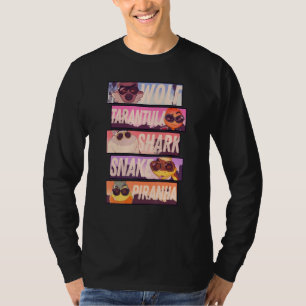 Die bösen Typ Sonnenbrillen Charaktere gestapelt P T-Shirt