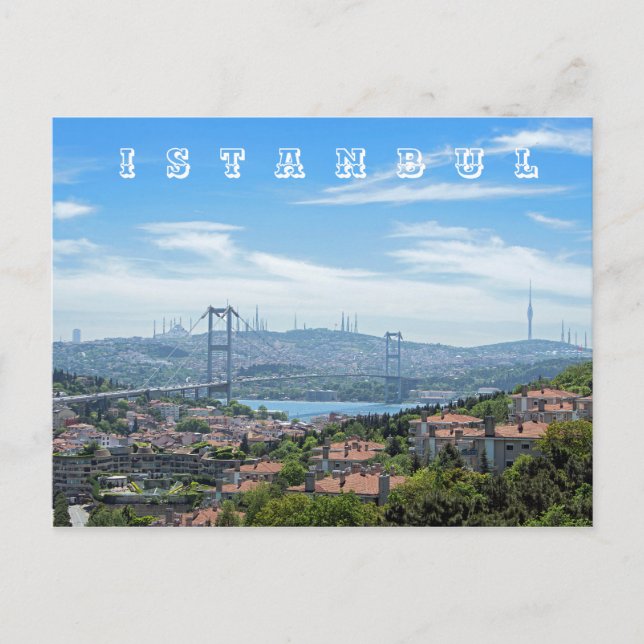 Die Bosporusbrücke. 15. Juli Martyrbrücke. Postkarte (Vorderseite)