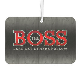 Die BOSS führt andere auf dem rustikalen Wald Autolufterfrischer