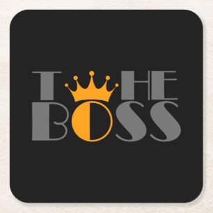 Die Boss-Krone Rechteckiger Pappuntersetzer