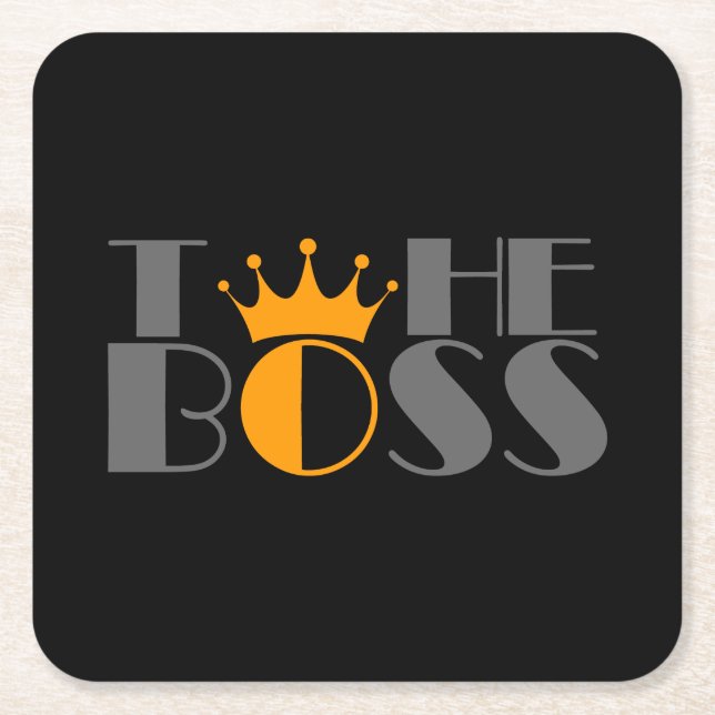 Die Boss-Krone Rechteckiger Pappuntersetzer (Vorderseite)