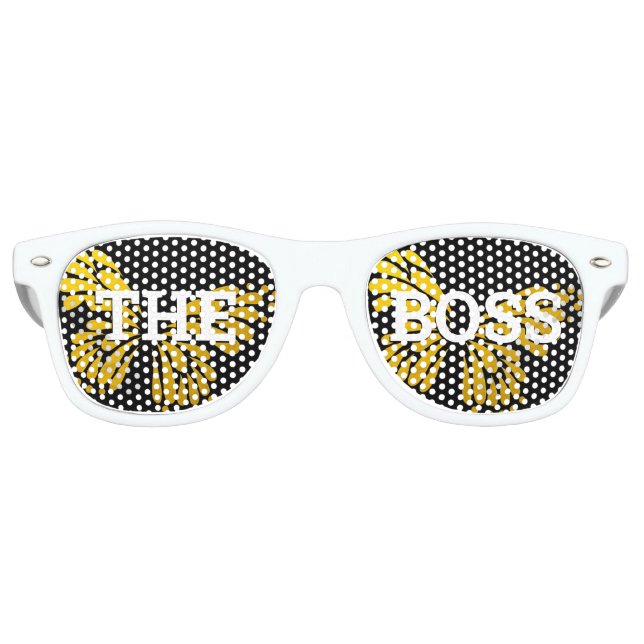 DIE BOSS Retro Shades / Fun Party Sonnenbrille (Vorderseite)