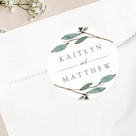 Die Botanische Bliss-Hochzeitskollektion Runder Aufkleber