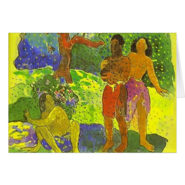 "Die Boten von Oro" - Paul Gauguin Karte (Vorderseite (Horizontal))