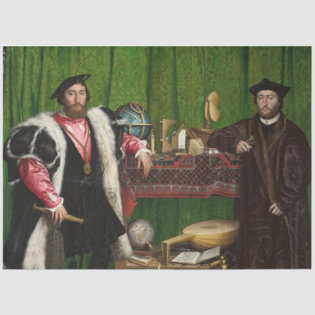 Die Botschafter, Holbein die Jüngeren Seidenpapier (Vorderseite)
