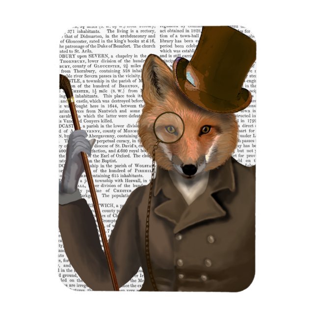 Die Bounder Fox Print Magnet (Vertikal)