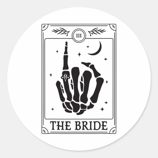 Die Braut Coven Skeleton Hand Gothic Bachelorette Runder Aufkleber (Vorderseite)
