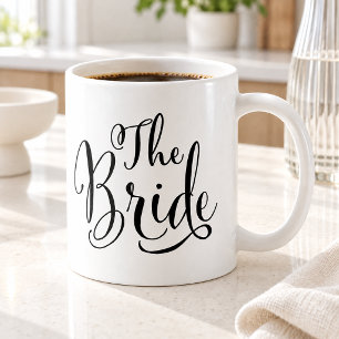 Die Braut Elegant Schwarz Script Hochzeit Kaffeetasse