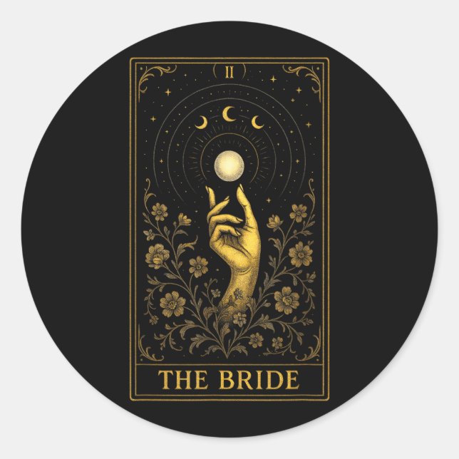 Die Braut - Gothic Witchy Wedding Tarot Runder Aufkleber (Vorderseite)