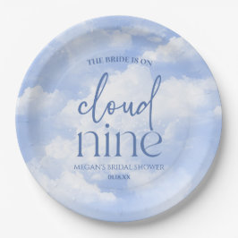 Die Braut ist auf Cloud Nine Blue Brautparty Pappteller