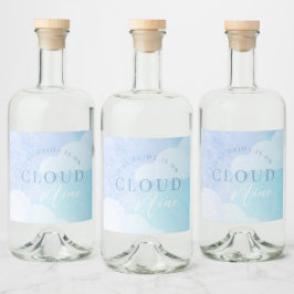 Die Braut ist auf Cloud Nine Brautparty Alkoholflaschenetikett