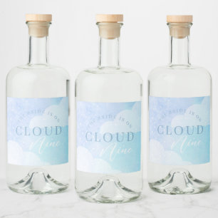Die Braut ist auf Cloud Nine Brautparty Alkoholflaschenetikett