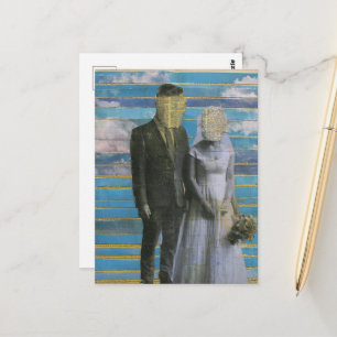 Die Braut und der Bräutigam ohne Gesicht Mixed Med Postkarte