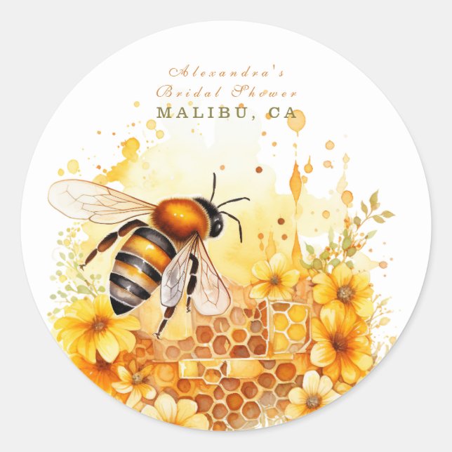 Die Braut zu Bienenhonigdusche Runder Aufkleber (Vorderseite)