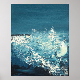 Die Breaks - Abstrakte Landschaft in Blau Poster