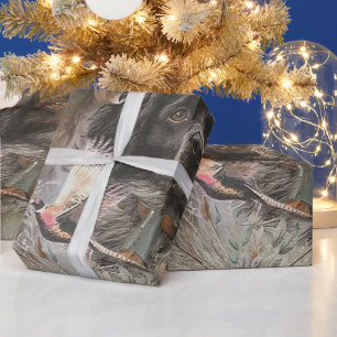 Die Bretagne-Spaniels, die Vogeljagdsaison Geschenkpapier