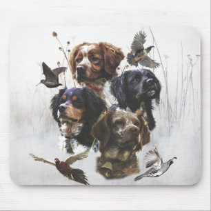 Die Bretagne-Spaniels, die Vogeljagdsaison Mousepad