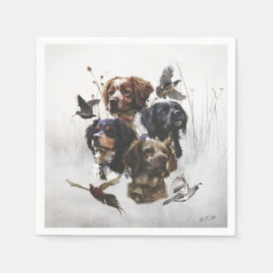 Die Bretagne-Spaniels, die Vogeljagdsaison Serviette