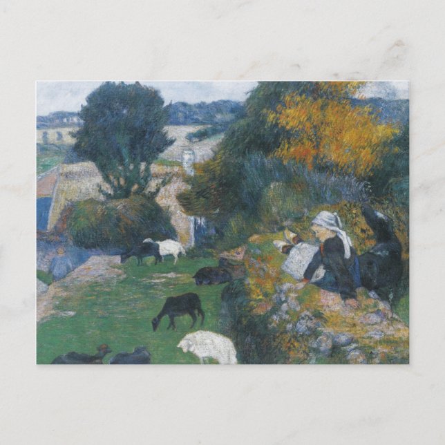 Die bretonische Hirtin von Paul Gauguin Postkarte (Vorderseite)
