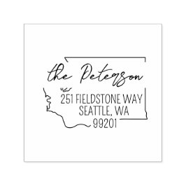 Die Briefmarke der Washingtoner Rücksendeadresse i Permastempel