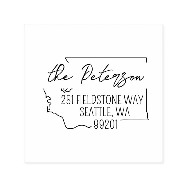 Die Briefmarke der Washingtoner Rücksendeadresse i Permastempel (Design)