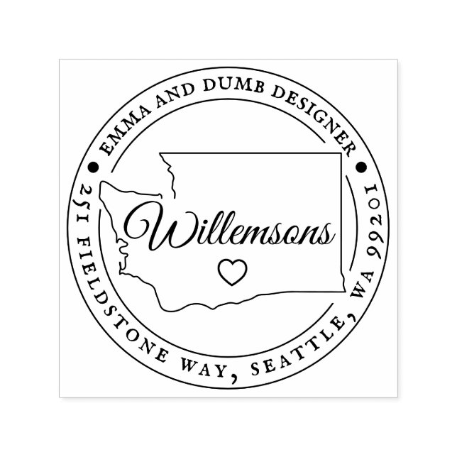 Die Briefmarke der Washingtoner Rücksendeadresse i Permastempel (Design)